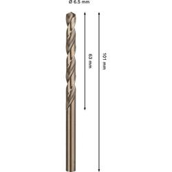 Bosch PRO Stainless Steel HSS-Co Spiralbohrer, 6,5x63x101mm Nr. 2608577605
