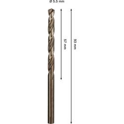 Bosch PRO Stainless Steel HSS-Co Spiralbohrer, 5,5x57x93mm Nr. 2608577603