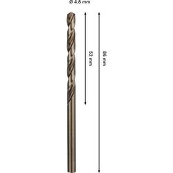 Bosch PRO Stainless Steel HSS-Co Spiralbohrer, 4,8x52x86mm Nr. 2608577599