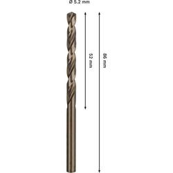 Bosch PRO Stainless Steel HSS-Co Spiralbohrer, 5,2x52x86mm Nr. 2608577602