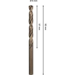 Bosch PRO Stainless Steel HSS-Co Spiralbohrer, 6x57x93mm Nr. 2608577604