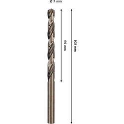 Bosch PRO Stainless Steel HSS-Co Spiralbohrer, 7x69x109mm Nr. 2608577607