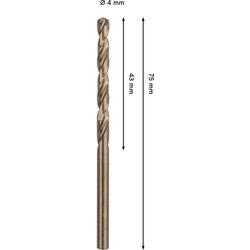 Bosch PRO Stainless Steel HSS-Co Spiralbohrer, 4x43x75mm Nr. 2608577595