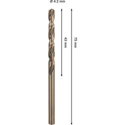 Bosch PRO Stainless Steel HSS-Co Spiralbohrer, 4,2x43x75mm Nr. 2608577597