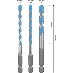 Bosch EXPERT HEX-9 Multi Construction Bohrer-Set, D= 5/6/8mm, 3-tlg. Nr. 2608902288