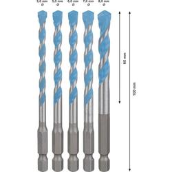Bosch EXPERT HEX-9 Multi Construction Bohrer-Set, D= 5,5/6/6/7/8mm, 5-tlg. Nr. 2608902290