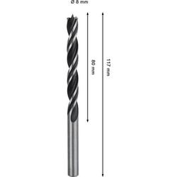 Bosch PRO Wood Holzspiralbohrer, 8x80x117mm Nr. 2608577711