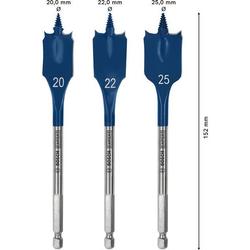 Bosch EXPERT Self Cut Speed Flachfräsbohrer-Set, 20/22/25mm, 3-tlg. Nr. 2608902107