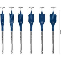 Bosch EXPERT Self Cut Speed Flachfräsbohrer-Set, 14/16/18/20/22/25/24/32, 6-tlg. Nr. 2608902108