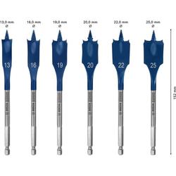 Bosch EXPERT Self Cut Speed Flachfräsbohrer-Set, 13/16/19/20/22/25/25/32, 6-tlg. Nr. 2608902109