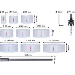 Bosch Multi Material Lochsägen-Set mit Gewinde, 35/54/70/76/83/95/102/114/127x40mm, 12-tlg. Nr. 2608594615