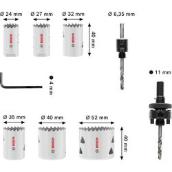 Bosch Multi Material Lochsägen-Set mit Gewinde, 24/27/32/35/40/52x40mm, 9-tlg. Nr. 2608594614