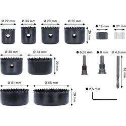 Bosch Wood and Drywall Lochsägen-Set mit Aufsteckhalter + Zentrierbohrer, 22-68x15mm, 14-tlg. Nr. 2608594504