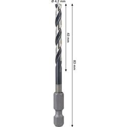 Bosch PRO Metal HSS-G Impact Spiralbohrer, 4,2x43x83mm Nr. 2608577571