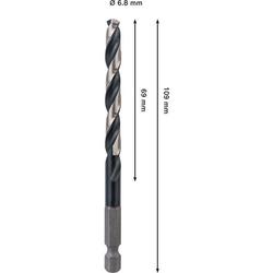 Bosch PRO Metal HSS-G Impact Spiralbohrer, 6,8x69x109mm Nr. 2608577577