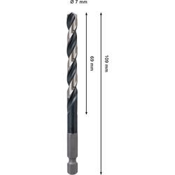 Bosch PRO Metal HSS-G Impact Spiralbohrer, 7x69x109mm Nr. 2608577578