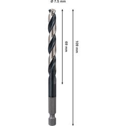 Bosch PRO Metal HSS-G Impact Spiralbohrer, 7,5x69x109mm Nr. 2608577579