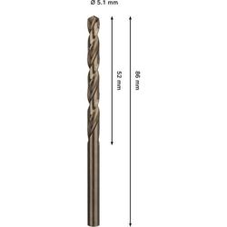 Bosch PRO Stainless Steel HSS-Co Spiralbohrer, 5,1x52x86mm Nr. 2608577601