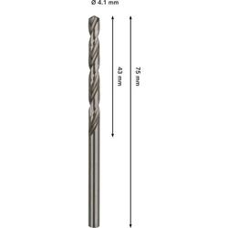 Bosch PRO Metal HSS-G Spiralbohrer, 4,1x43x75mm Nr. 2608577640