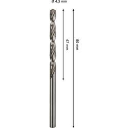 Bosch PRO Metal HSS-G Spiralbohrer, 4,3x47x80mm Nr. 2608577642