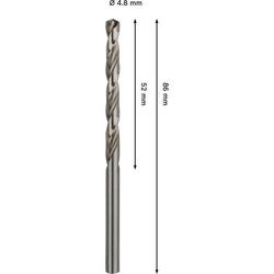 Bosch PRO Metal HSS-G Spiralbohrer, 4,8x52x86mm Nr. 2608577645