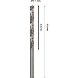 Bosch PRO Metal HSS-G Spiralbohrer, 5,1x52x86mm Nr. 2608577647