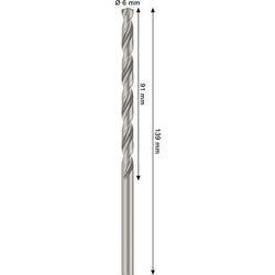 Bosch PRO Metal HSS-G Spiralbohrer, 6x91x139mm Nr. 2608577690