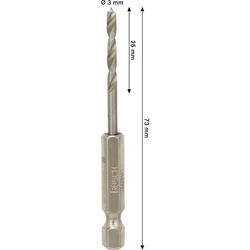 Bosch PRO Wood HSS-Holzspiralbohrer, 3x25x73mm Nr. 2608577700