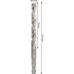 Bosch PRO Wood HSS-Holzspiralbohrer, 8x75x117mm Nr. 2608577704
