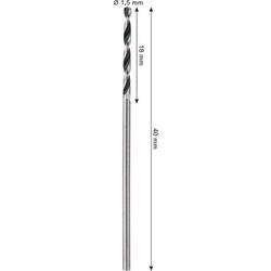 Bosch Metal HSS Spiralbohrer, 1,5x18x40mm, CYL-Schaft, 2-tlg. Nr. 2608577831