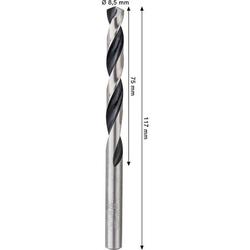 Bosch Metal HSS Spiralbohrer, 8,5x75x117mm, CYL-Schaft Nr. 2608577849