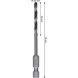Bosch Metal HSS Spiralbohrer, 3,5x39x79mm, HEX 1/4\