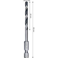 Bosch Metal HSS Spiralbohrer, 4,2x43x83mm, HEX 1/4\