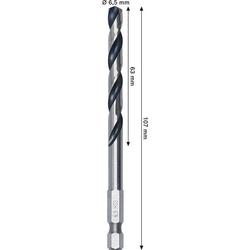 Bosch Metal HSS Spiralbohrer, 6,5x63x107mm, HEX 1/4\