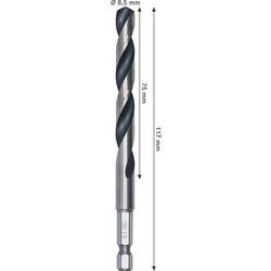 Bosch Metal HSS Spiralbohrer, 8,5x75x117mm, HEX 1/4\