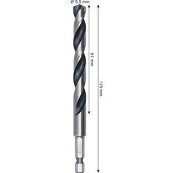 Bosch Metal HSS Spiralbohrer, 9,5x81x125mm, HEX 1/4\
