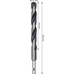 Bosch Metal HSS Spiralbohrer, 11x94x142mm, HEX 1/4\