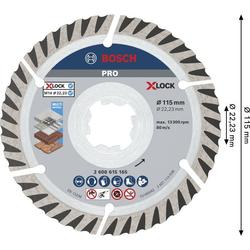 Bosch PRO Multimaterial-Diamantscheibe 115mm X-Lock (2er-Pack) Nr. 2608615285