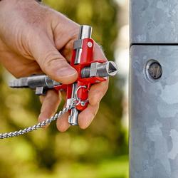 Knipex Universal-Schlüssel Bau für gängige Schränke und Absperrsysteme 90 mm (SB-Karte/Blister) Nr. 00 11 06 V01