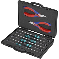 Knipex Elektronikzangen-Set mit Werkzeugen für Arbeiten an elektronischen Bauteilen Nr. 00 20 18
