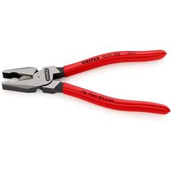 Knipex Kraft-Kombizange mit Kunststoff überzogen schwarz atramentiert 200 mm (SB-Karte/Blister) Nr. 02 01 200 SB