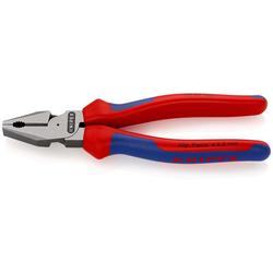 Knipex Kraft-Kombizange mit Mehrkomponenten-Hüllen schwarz atramentiert 180 mm (SB-Karte/Blister) Nr. 02 02 180 SB