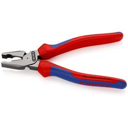 Knipex Kraft-Kombizange mit Mehrkomponenten-Hüllen schwarz atramentiert 180 mm (SB-Karte/Blister) Nr. 02 02 180 SB