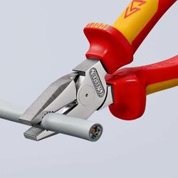 Knipex Kraft-Kombizange isoliert mit Mehrkomponenten-Hüllen, VDE-geprüft verchromt 180 mm Nr. 02 06 180