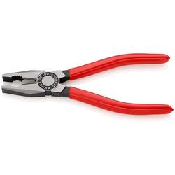Knipex Kombizange mit Kunststoff überzogen schwarz atramentiert 180 mm (SB-Karte/Blister) Nr. 03 01 180 SB