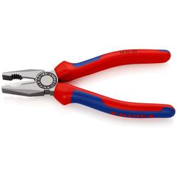 Knipex Kombizange mit Mehrkomponenten-Hüllen schwarz atramentiert 180 mm (SB-Karte/Blister) Nr. 03 02 180 SB