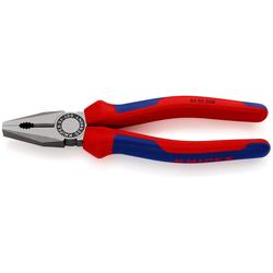 Knipex Kombizange mit Mehrkomponenten-Hüllen schwarz atramentiert 200 mm (SB-Karte/Blister) Nr. 03 02 200 SB