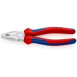 Knipex Kombizange mit Mehrkomponenten-Hüllen verchromt 200 mm (SB-Karte/Blister) Nr. 03 05 200 SB