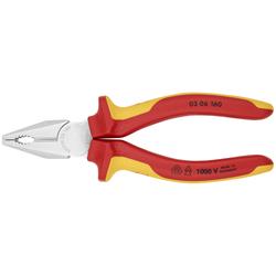 Knipex Kombizange isoliert mit Mehrkomponenten-Hüllen, VDE-geprüft verchromt 160 mm (SB-Karte/Blister) Nr. 03 06 160 SB