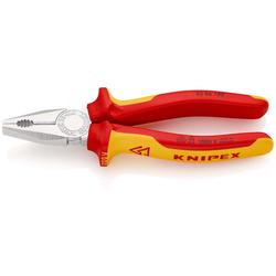 Knipex Kombizange isoliert mit Mehrkomponenten-Hüllen, VDE-geprüft verchromt 180 mm (SB-Karte/Blister) Nr. 03 06 180 SB